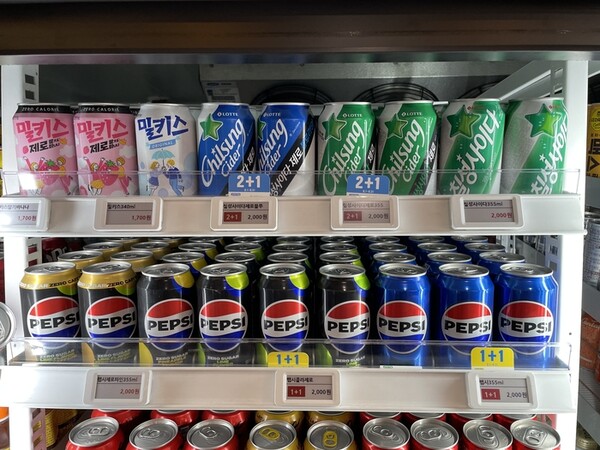 편의점에 진열된 제로 음료 / 자료제공 = 롯데칠성