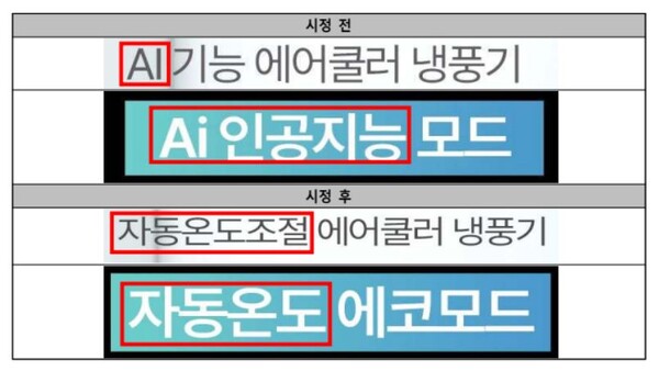 AI워싱 의심사례 시정 예시 / 자료제공 = 공정거래위원회, 한국소비자원